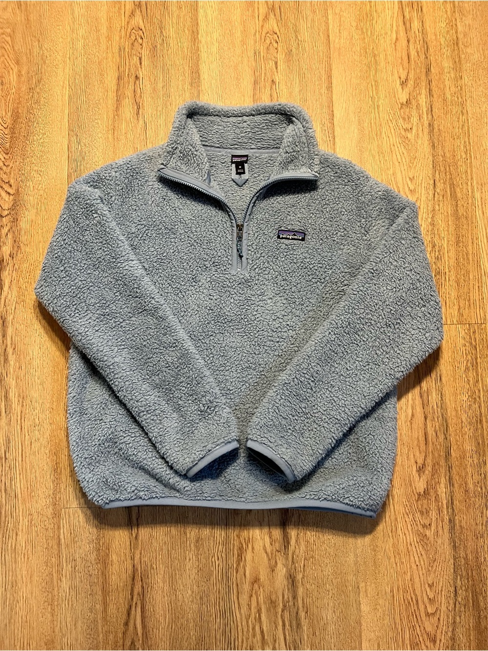 Patagonia Women’s Light Blue/Grey Retro Pile Quarter-Zip Fleece Sweater